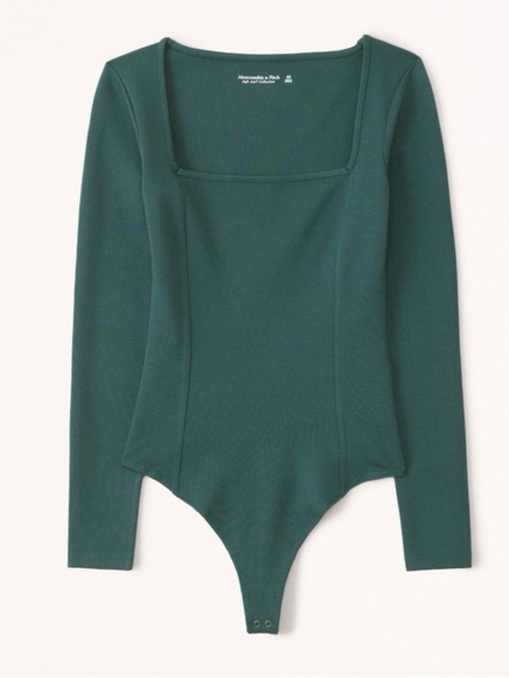Abercrombie & Fitch Soft AF Teal Long Sleeve Square Neck Bodysuit